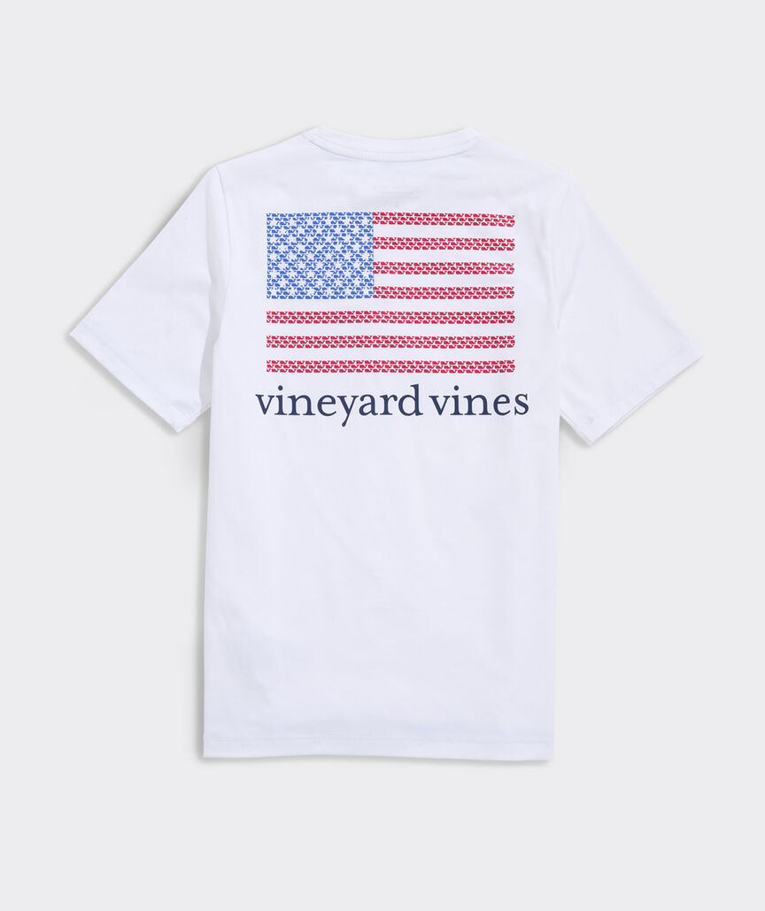 Boys' American Flag Whales Short-Sleeve Harbor Sun Performance Tee | vineyard vines