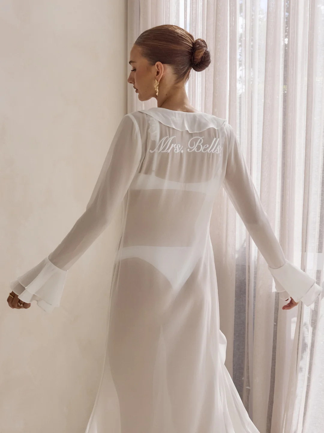Lunelle Chiffon Beach Gown - White | ALT SWIM