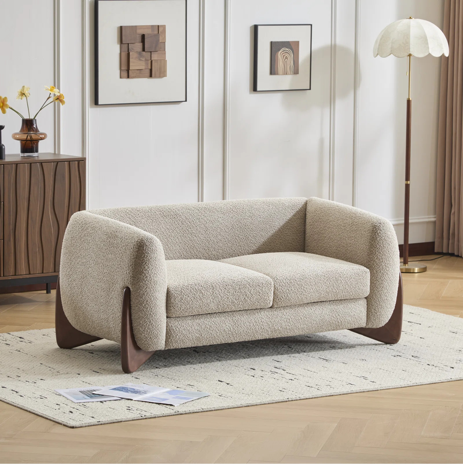 Rhudine Boucle Upholstered Sofa | Wayfair North America