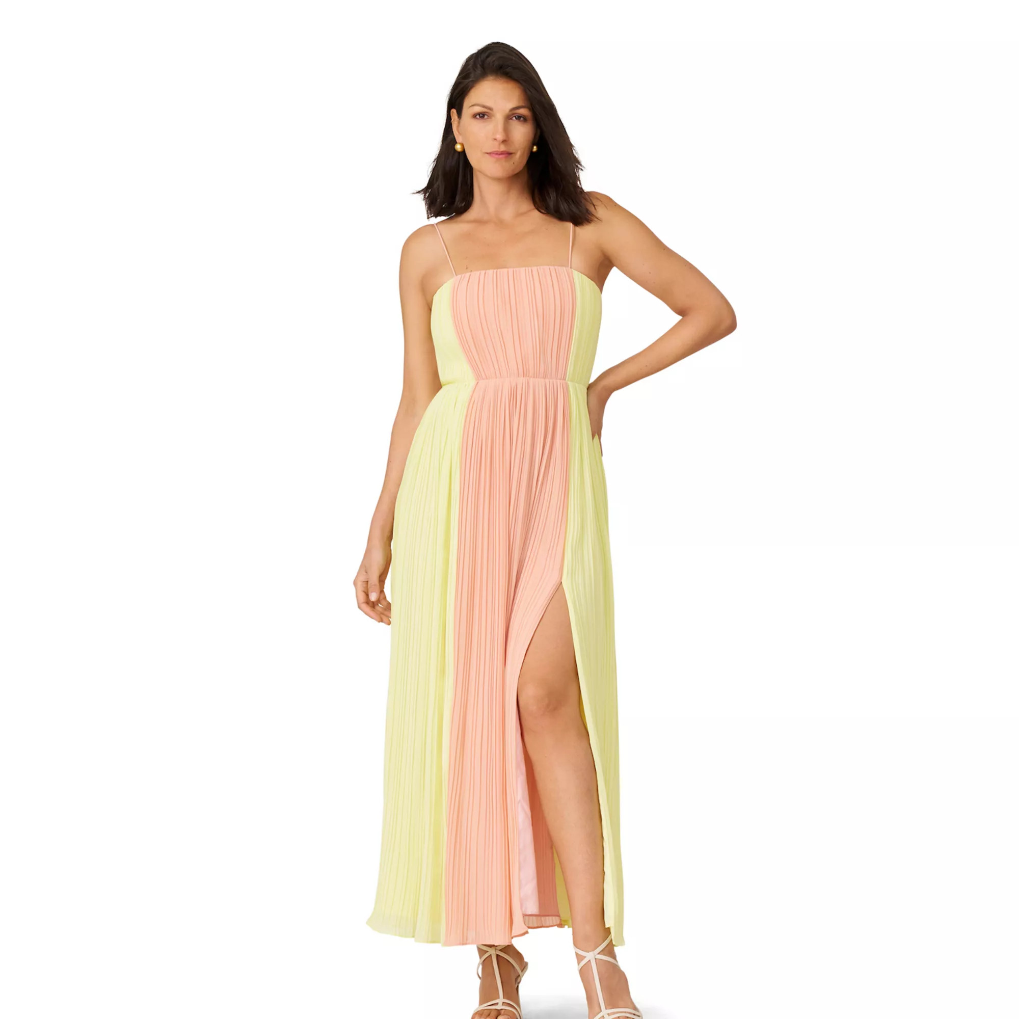 Women's J. Mendel Pleated Color Block Midi Dress | Kohl's