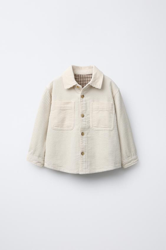 PLAID LINED CORDUROY OVERSHIRT | Zara US
