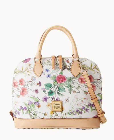 Beautiful Botanicals
This zip-zip satchel, made from coated cotton with a textured finish, will b... | Dooney & Bourke (US)