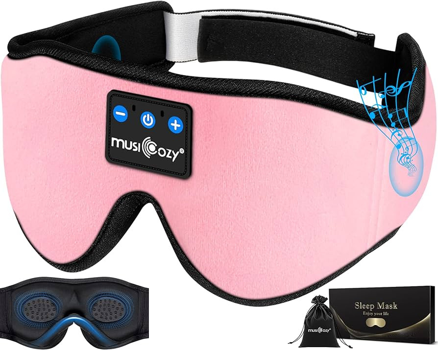MUSICOZY 3D Bluetooth Sleep Mask with HD Stereo Sound, Wireless Sleep Headphones for Side Sleeper... | Amazon (US)