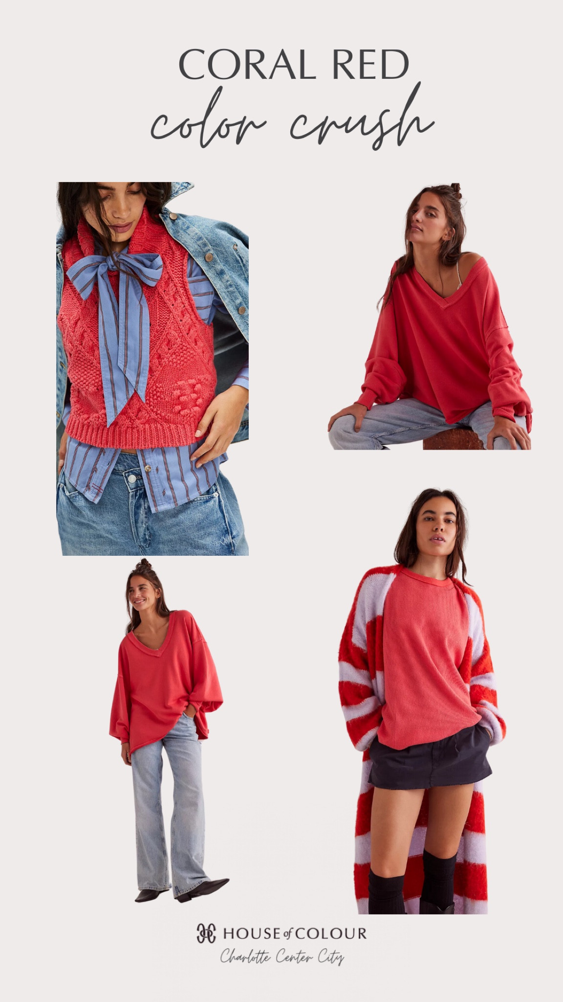 Coral Red is notoriously hard to distinguish online. This one does look promising though! Note how they have put it with cool colors….great sign it will work for a summer!

#HOCsummer
#coralred

#LTKStyleTip
