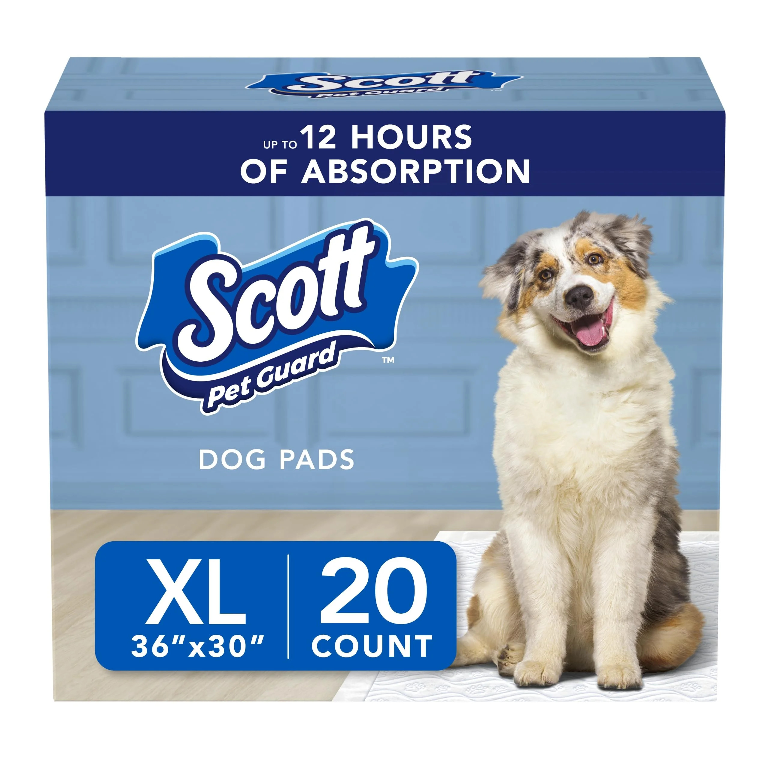 Scott Pet Guard Dog Pads - Dog Training Pee Pads for Puppies, Medium & Large Dogs - Up to 12 Hour... | Walmart (US)
