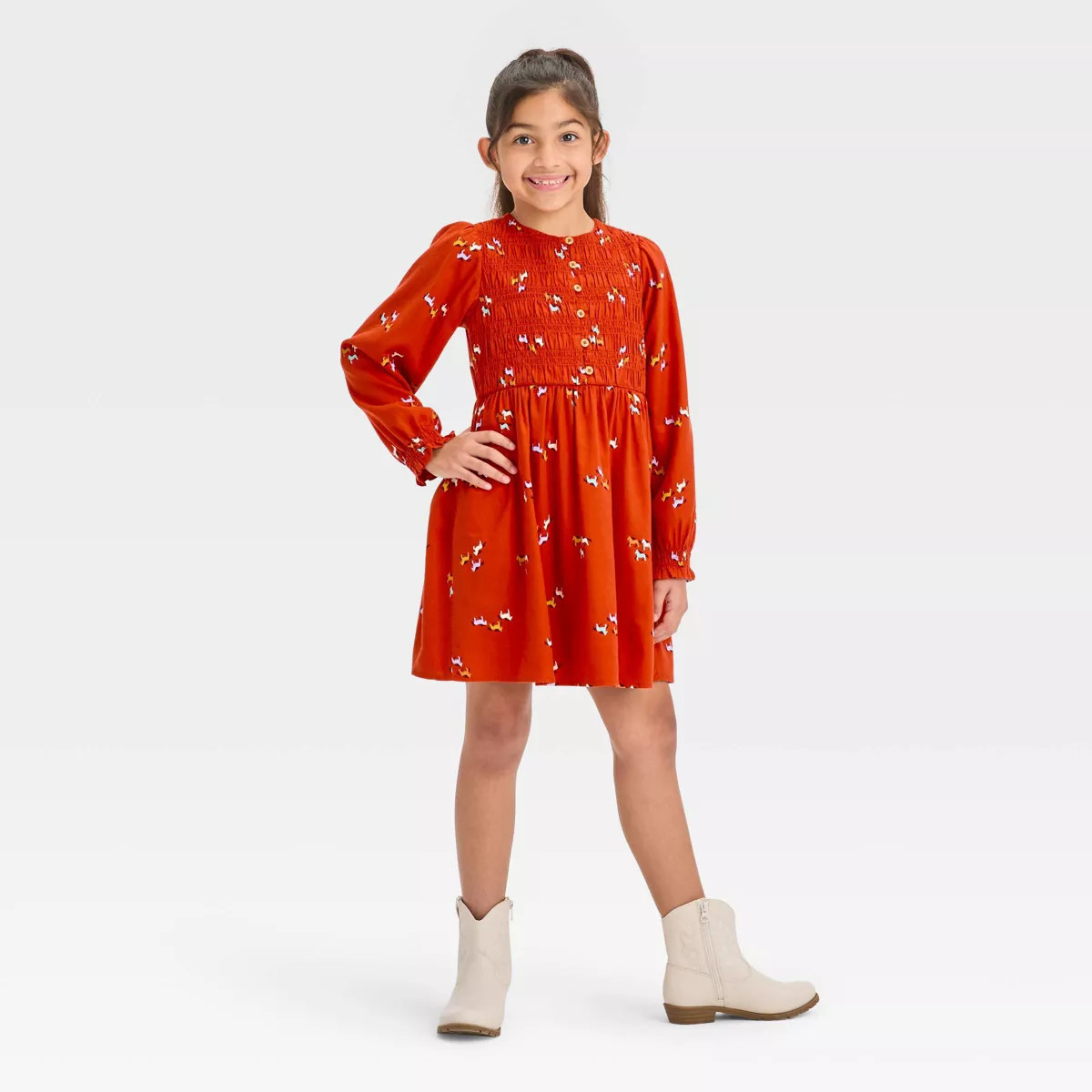 Girls' Long Sleeve Woven Dress - Cat & Jack™ | Target