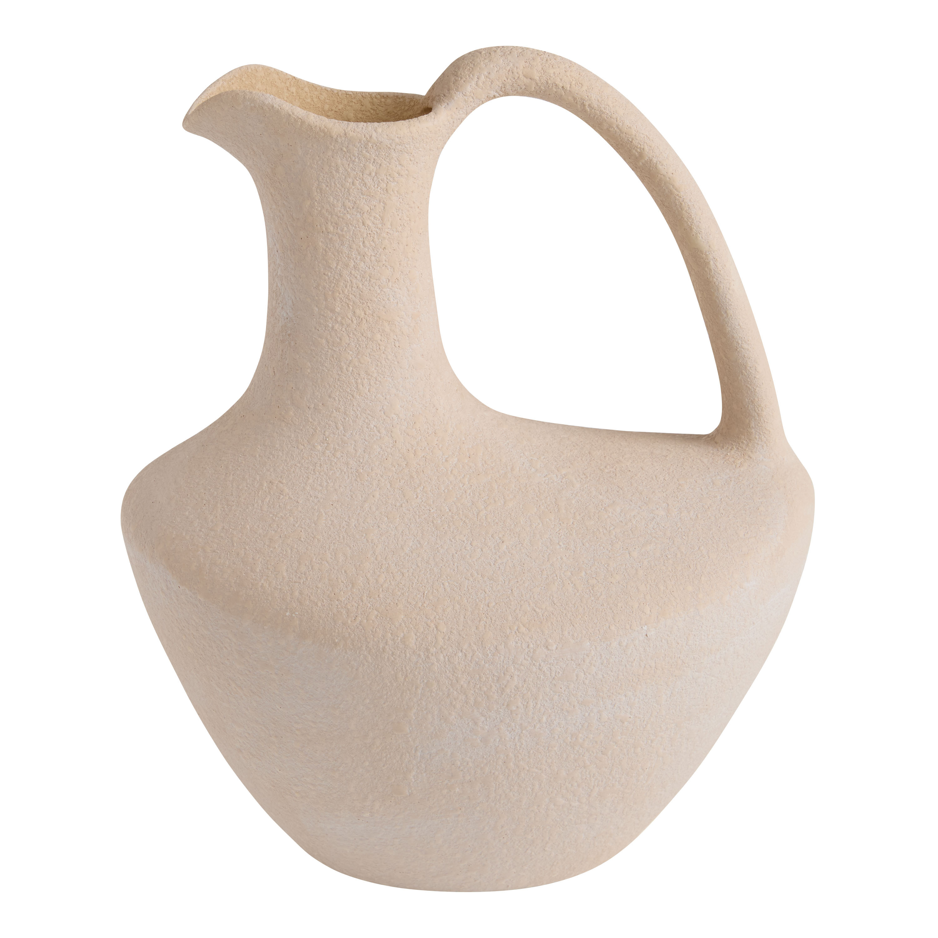 Tan Washed Ceramic Pitcher Vase | World Market