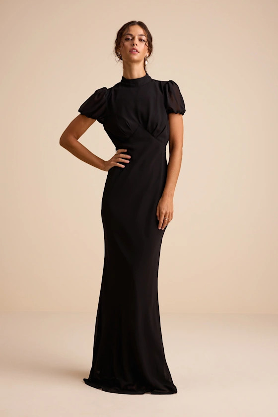Langley Black Backless Maxi Dress | Lulus