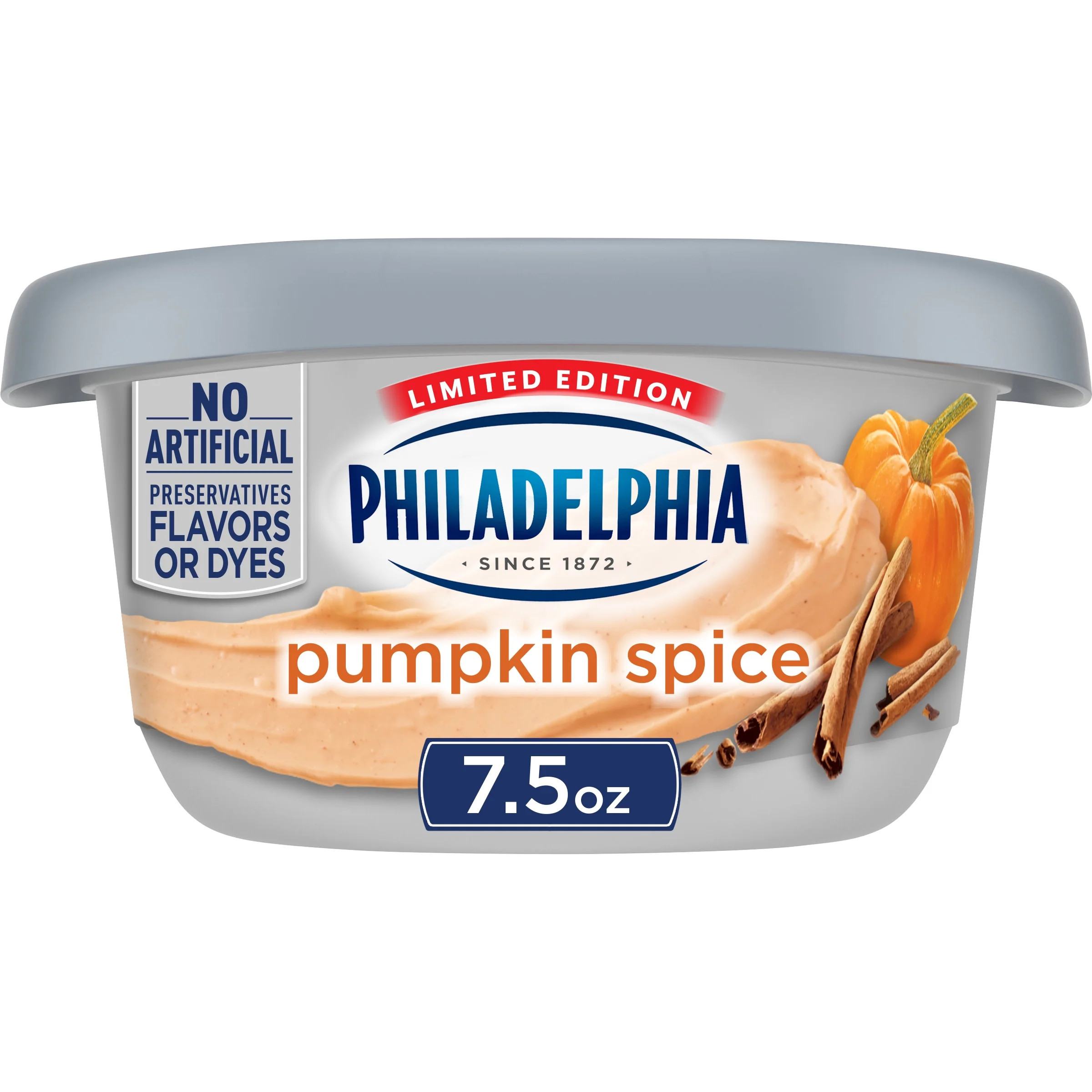 Philadelphia Pumpkin Spice Cream Cheese Spread, 7.5 oz Tub | Walmart (US)