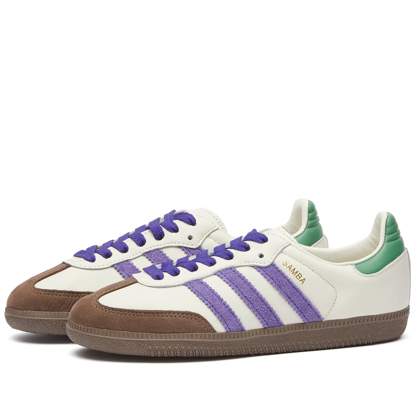 Adidas Samba OG Off White, Collegiate Purple & Pre Loved Green | END. | End Clothing (UK & IE)