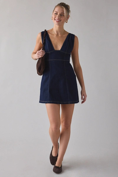 UO Guilty Pleasure Plunging V-Neck Mini Dress | Urban Outfitters (US and RoW)