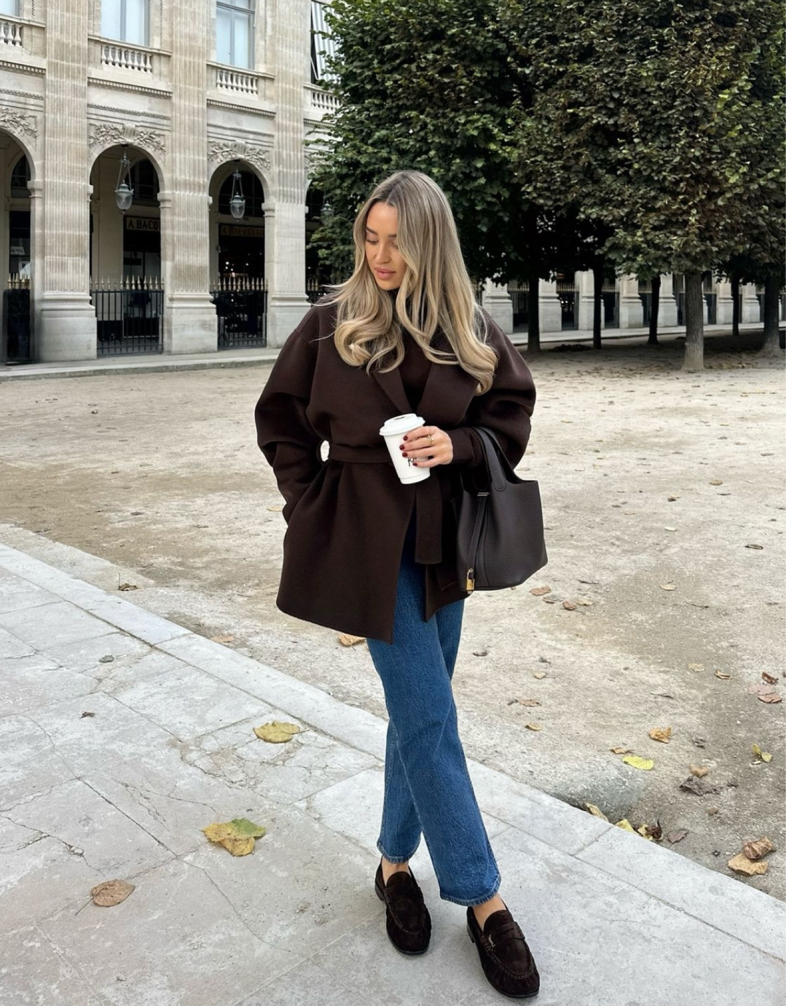 Chocolate brown and dark marble blue - an autumn match made in heaven 🤎🍂 this Almada Label tie belt coat is the perfect piece to wrap up in, elevated with Hermes and suede Saint Laurent loafers 

#LTKtravel #LTKautumn #LTKstyletip