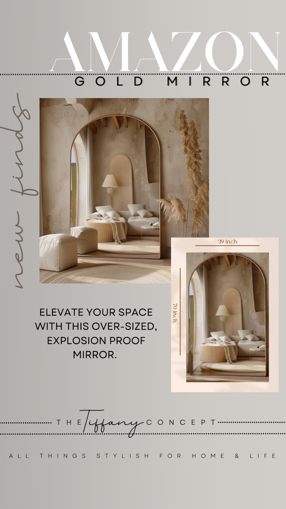 This mirror has been out of stock for months! It just got back into stock and has limited stock! 
This mirror could go perfectly in any room to elevate the look. Oversized mirrors are a great way to bring in extra light to a room that may need a little help. 

#LTKWedding #LTKHome #LTKStyleTip