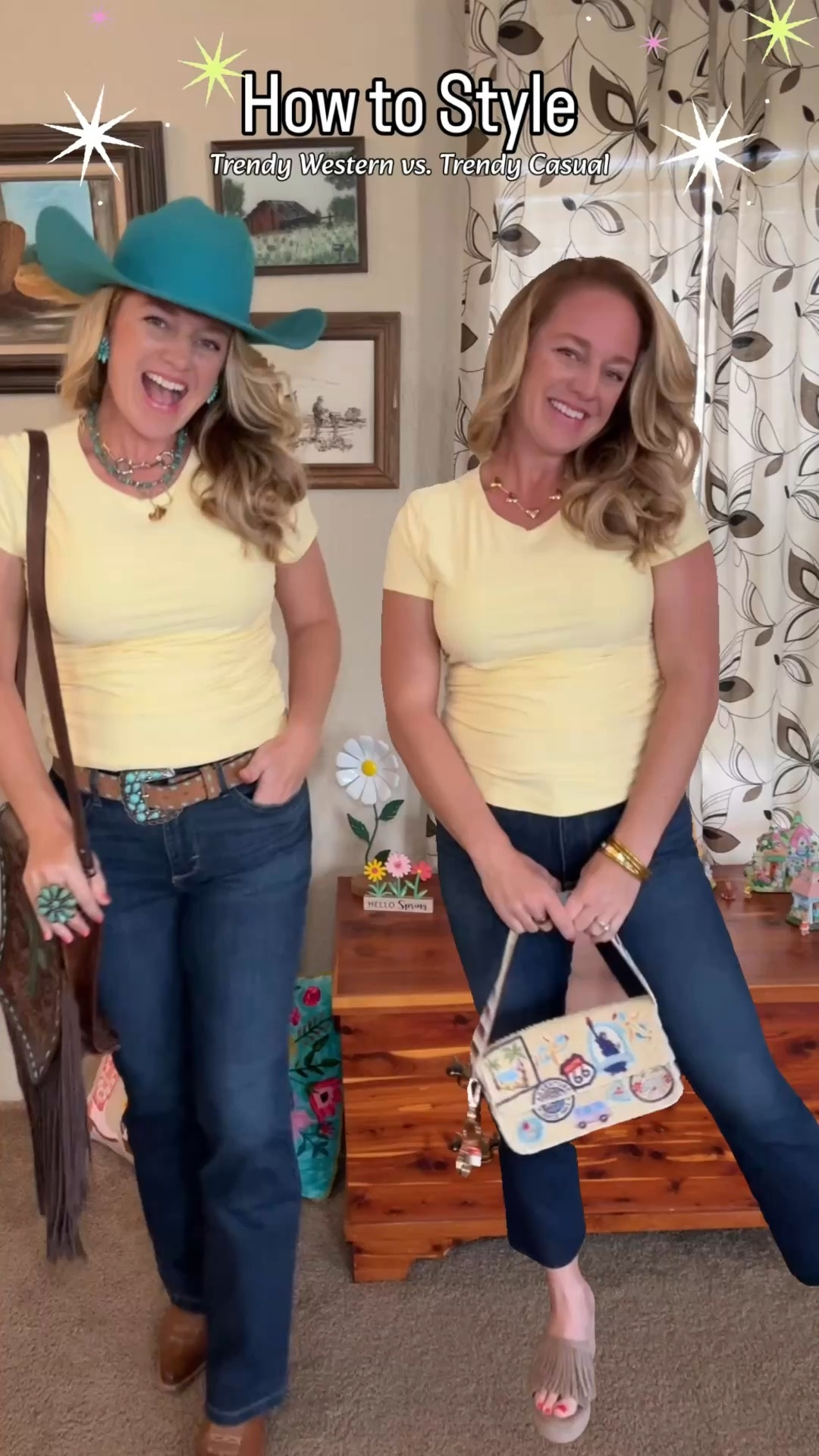 How to style a spring outfit! How to Style
Trendy Western Outfit vs. Trendy Casual Outfit!
How would you style this outfit?
Comment COWGIRL for links to both of these outfits!
#westernfashion #westernstyle #casualoutfit #springoutfit
Spring Outfit, Spring Fashion, Spring Style, Western Fashion, Western Style, How to Style 

#LTKootd #LTKmomlife #LTKgrwm