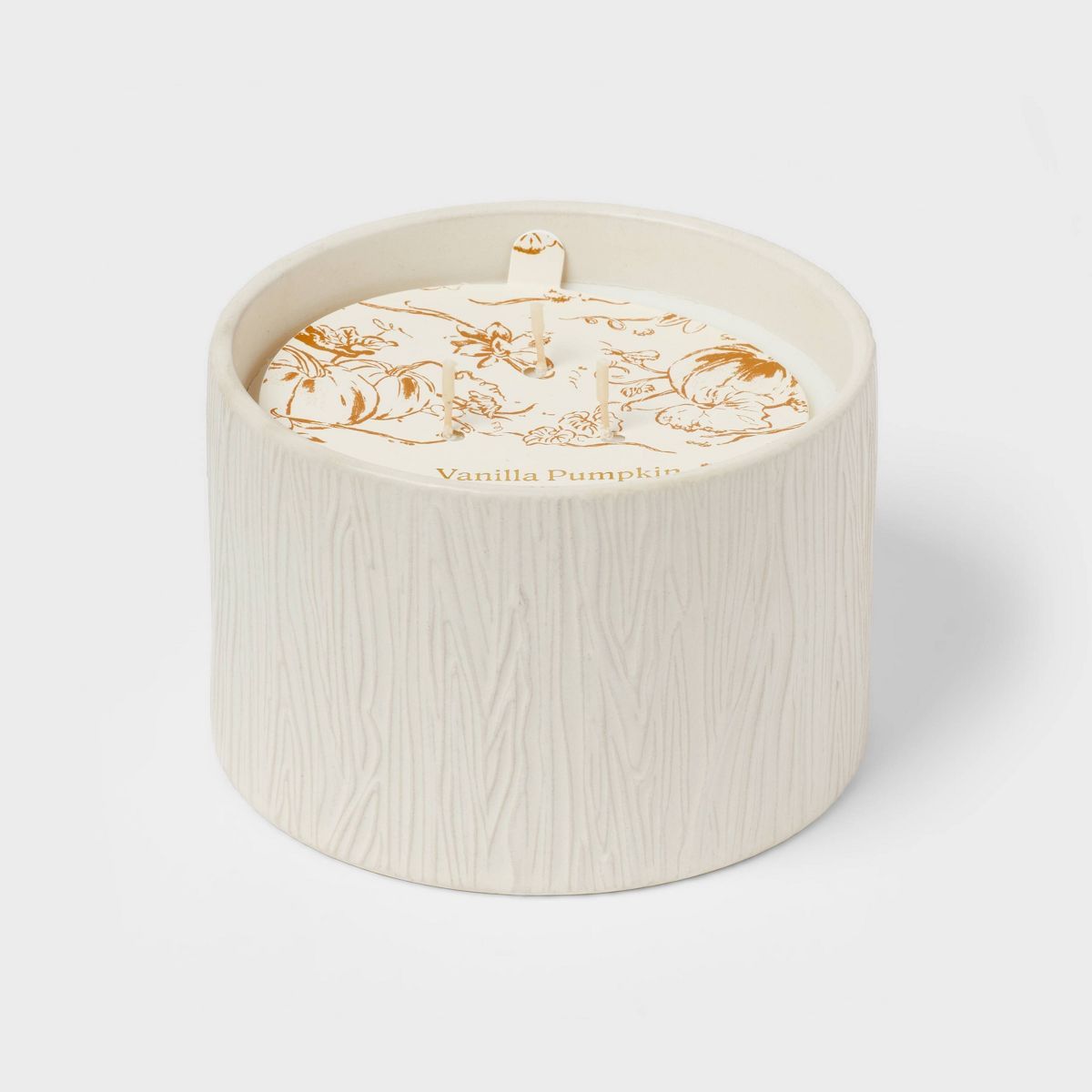 Textured Straight Side Ceramic Vanilla Pumpkin Candle White - Threshold™ | Target