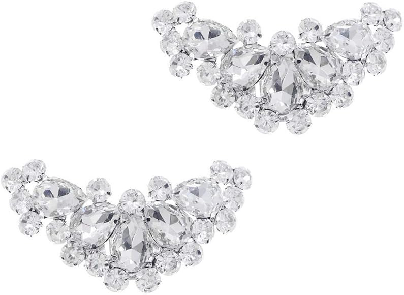 DRERIO Shoe Clips Crystal Shoe Clips Rhinestone Shoe Clips Silver Shoe Buckles Jewelry Shoe Acces... | Amazon (UK)