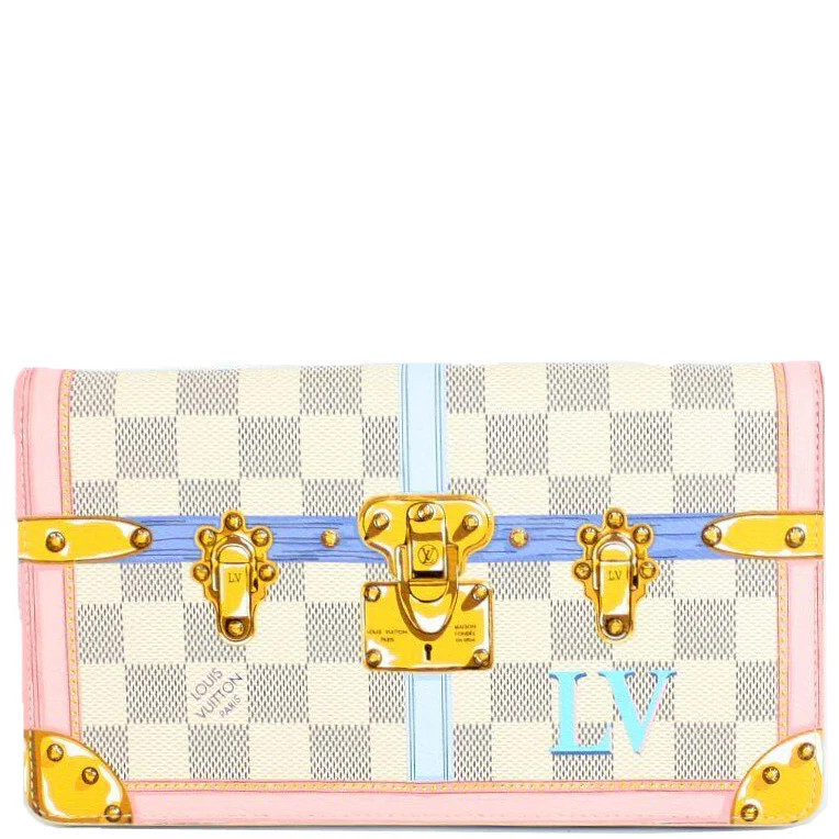 2018 Summer Trunks Weekend Pochette Damier Azur | Keeks Designer Handbags
