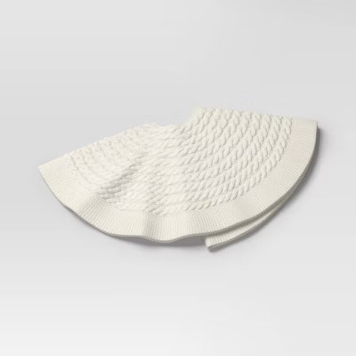 48" Christmas Centric Cable Knit Tree Skirt White - Wondershop™ | Target