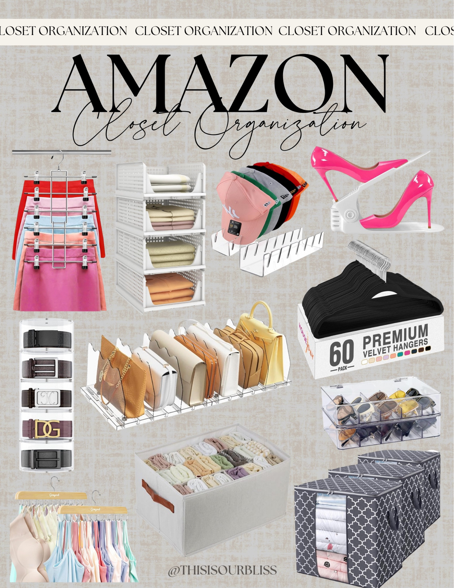 ✨ Closet goals made easy with these Amazon finds! Say goodbye to clutter and hello to a perfectly organized space! 🛍️ From velvet hangers to chic storage bins, these picks will transform your closet into a dream. Which product is going straight to your cart? #amazonfinds #closetorganization

#LTKHome