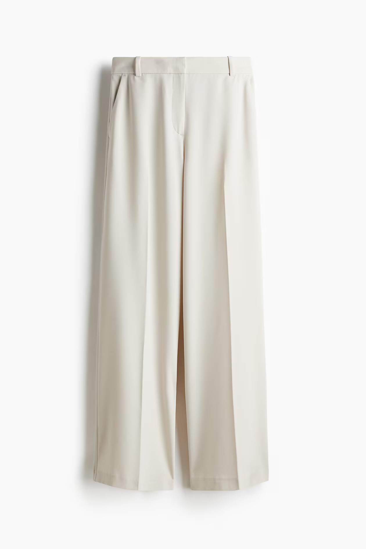 Wide tailored trousers - Cream - Ladies | H&M GB | H&M (UK, MY, IN, SG, PH, TW, HK)