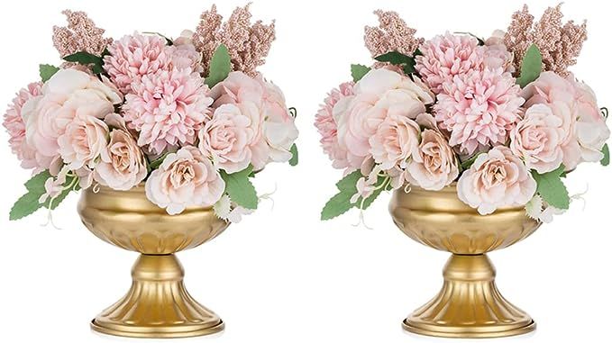 Nuptio Pcs of 2 Mini Sized Metal Urn Planter Elegant Wedding Centerpieces Vase for Wedding Party ... | Amazon (US)