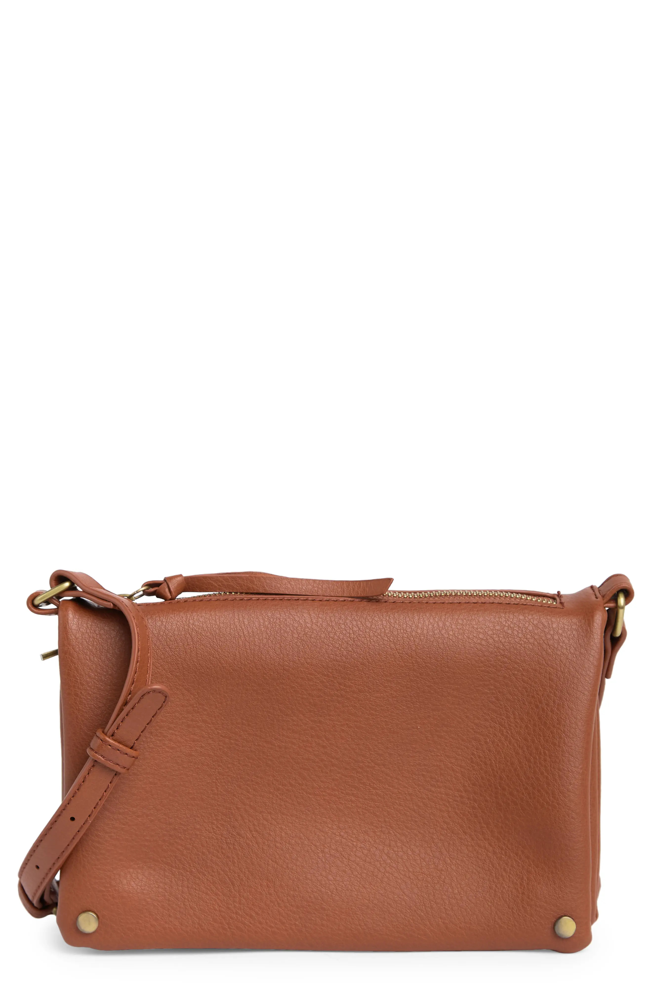 Street Level Medium Faux Leather Crossbody Bag in Brown at Nordstrom | Nordstrom