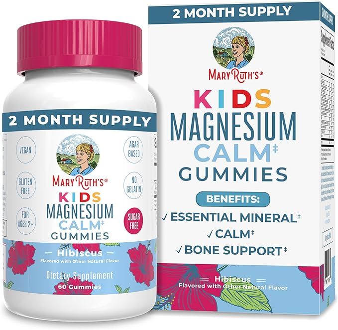 Kids Magnesium Citrate Gummies by MaryRuth's | 2 Month Supply | Sugar Free | Calm Magnesium Gummi... | Amazon (US)