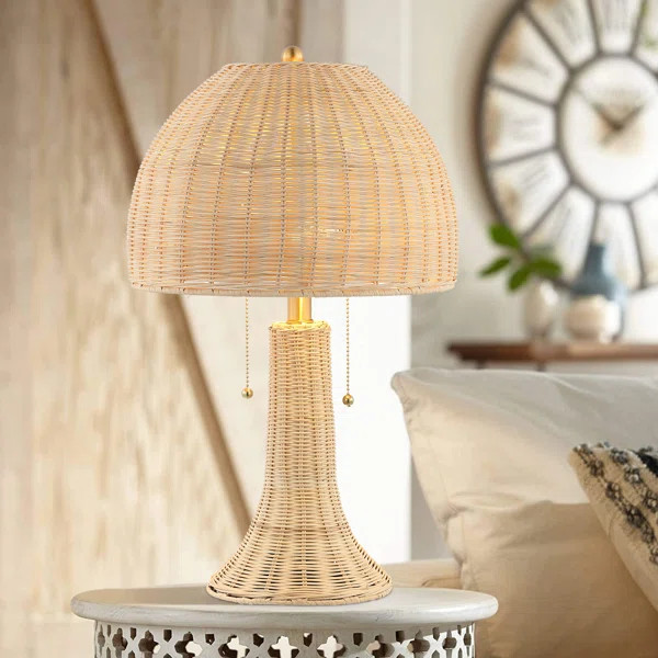 Joanie 22"Bohemian Rustic Iron LED Table Lamp, Natural/Brass Gold | Wayfair Professional