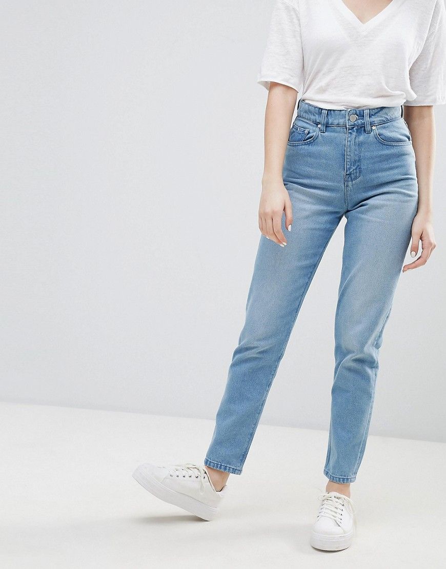 Waven Elsa High Rise Mom Jeans - Blue | ASOS US