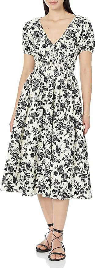 The Drop Women's Daksha Cotton Smocked Zipper Detail Dress | Amazon (US)