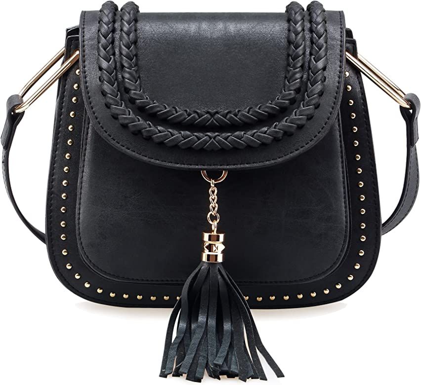 Tom Clovers Crossbody Bags for Women Vintage Tassel Saddle Shoulder Bag Sling Bag Shopping Travel... | Amazon (US)