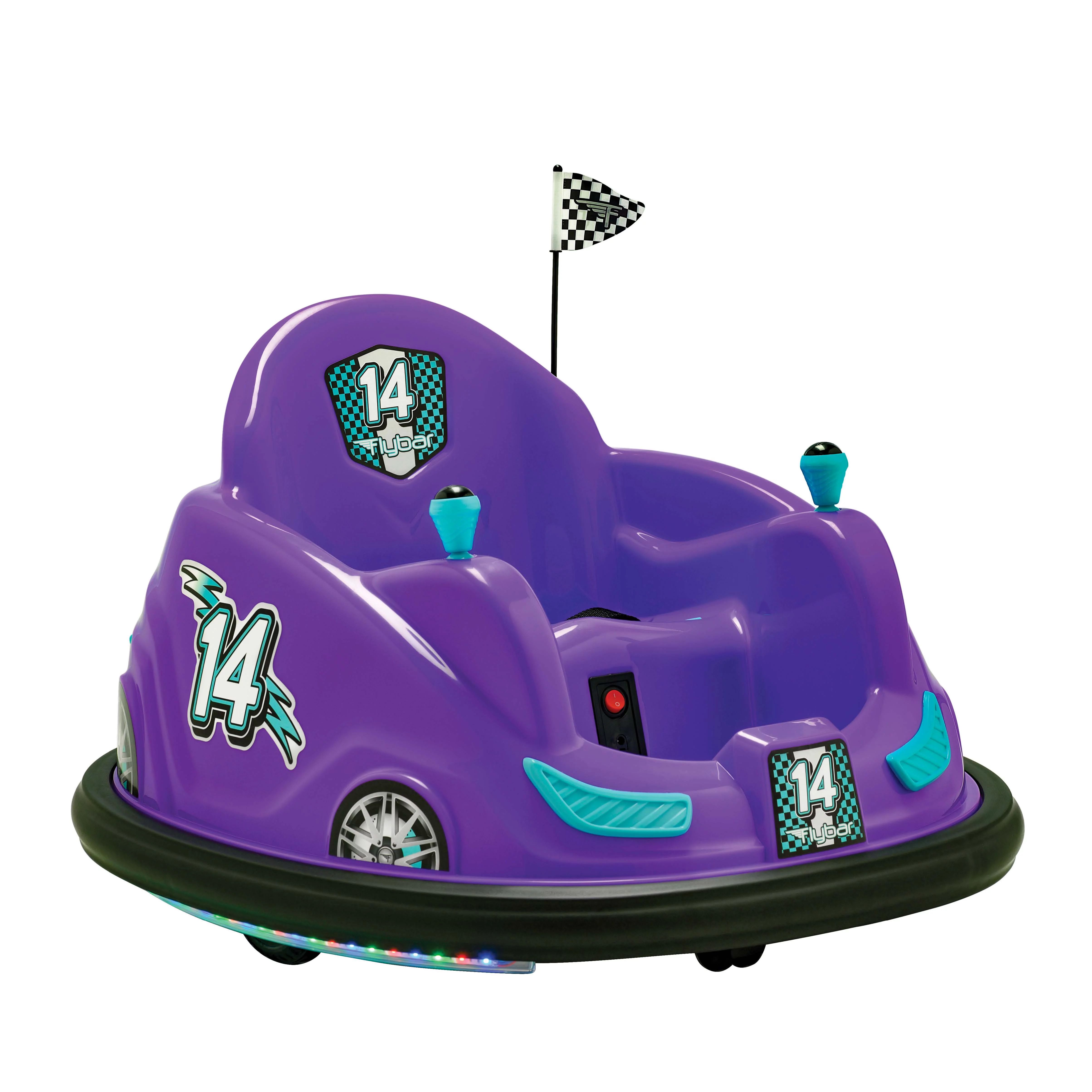 Flybar 6V Bumper Car, Battery Powered Ride On, Fun LED Lights, Includes Charger, Purple | Walmart (US)