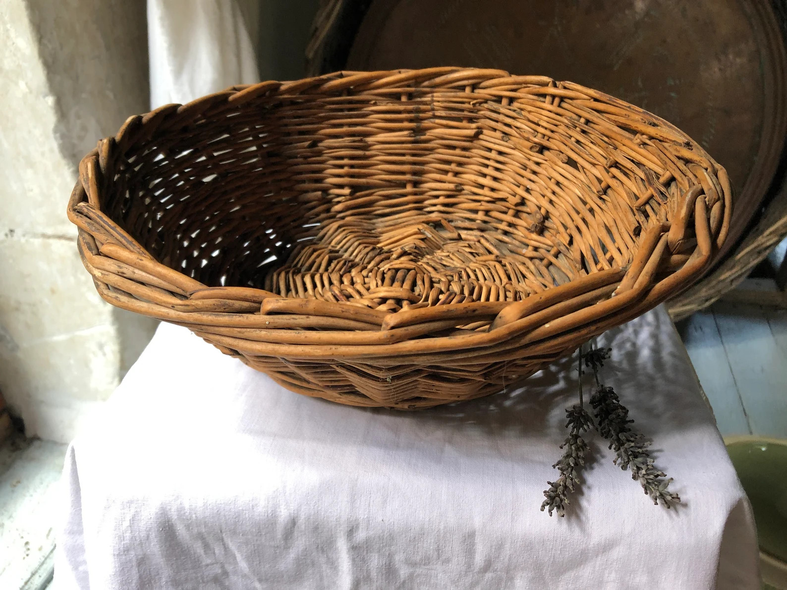 Gorgeous Rustic Antique French Round Woven Pain/bread Basket - Etsy UK | Etsy (UK)