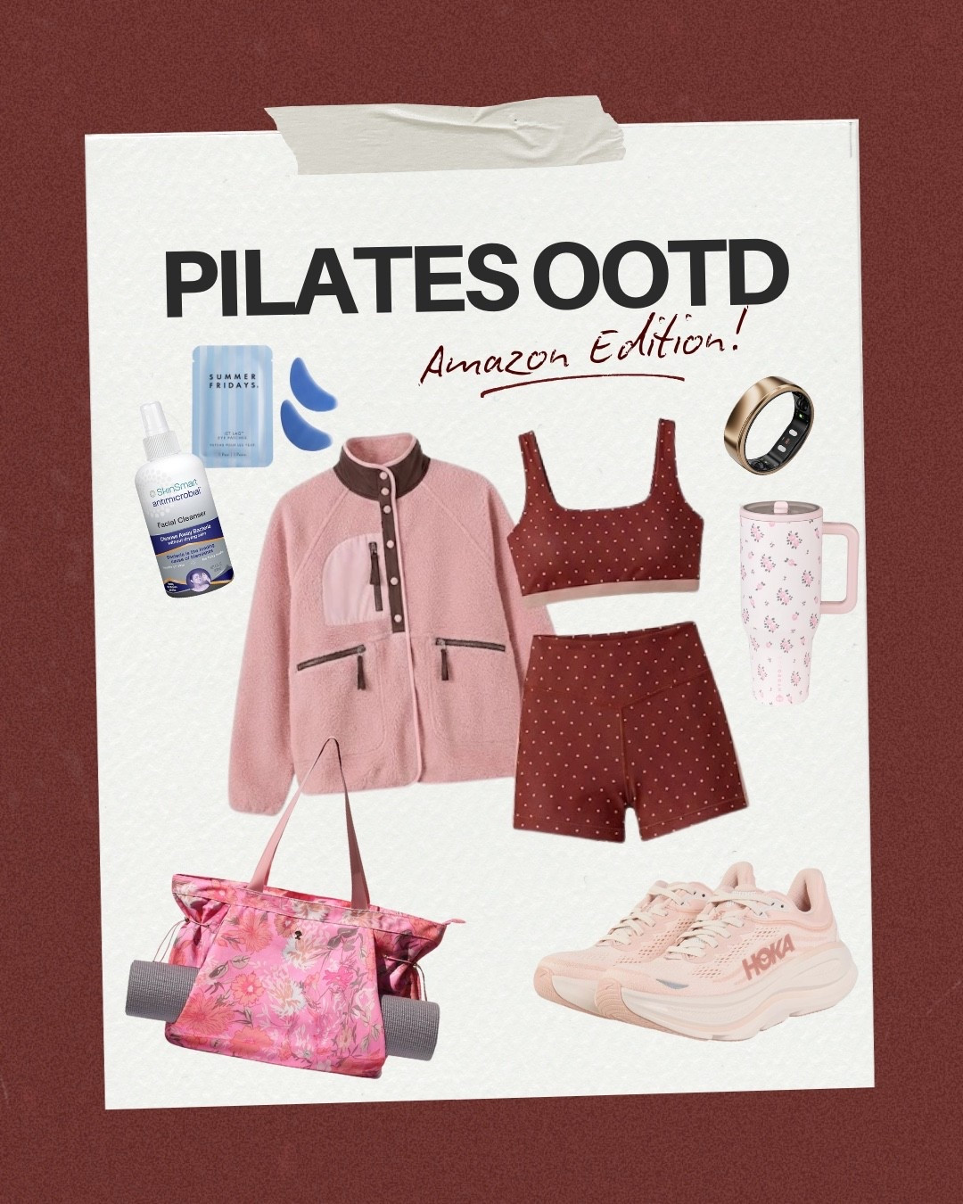 Burgundy + pink is my current gym color combo obsession 💗❤️ The cutest set, comfy sneakers, and all my favorite workout accessories are linked for you! Ready to feel cute and motivated for your next sweat sesh!

#LTKootd #LTKfitnessgoals #LTKselfcare