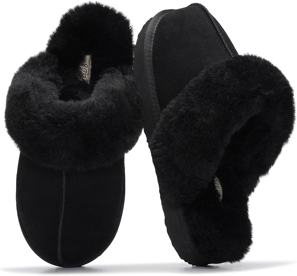 Project Cloud 100% Genuine Leather Slippers for Women Footwear with Genuine Fur Lining Womens Clo... | Amazon (US)