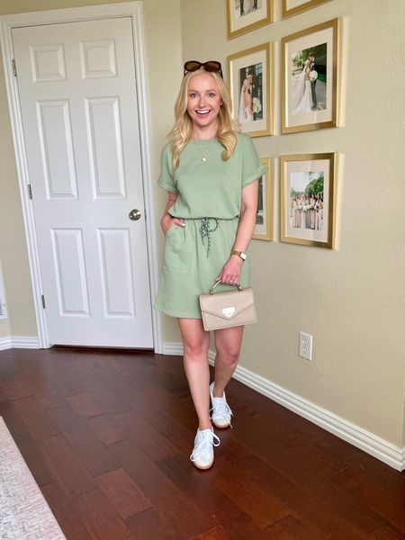 Wearing an XS in dress, it is oversized ! | spring outfit, spring dress, tshirt dress, casual outfit, summer outfit, travel outfit 

#LTKSeasonal #LTKSaleAlert #LTKStyleTip