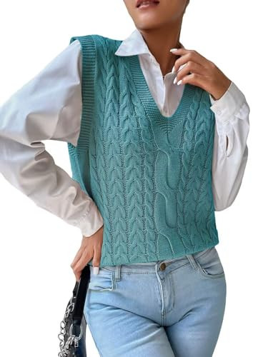 RefindWin V Neck Sweater Vest Women Sweater Vest Sleeveless Sweater Vest for Women 2023 | Amazon (US)