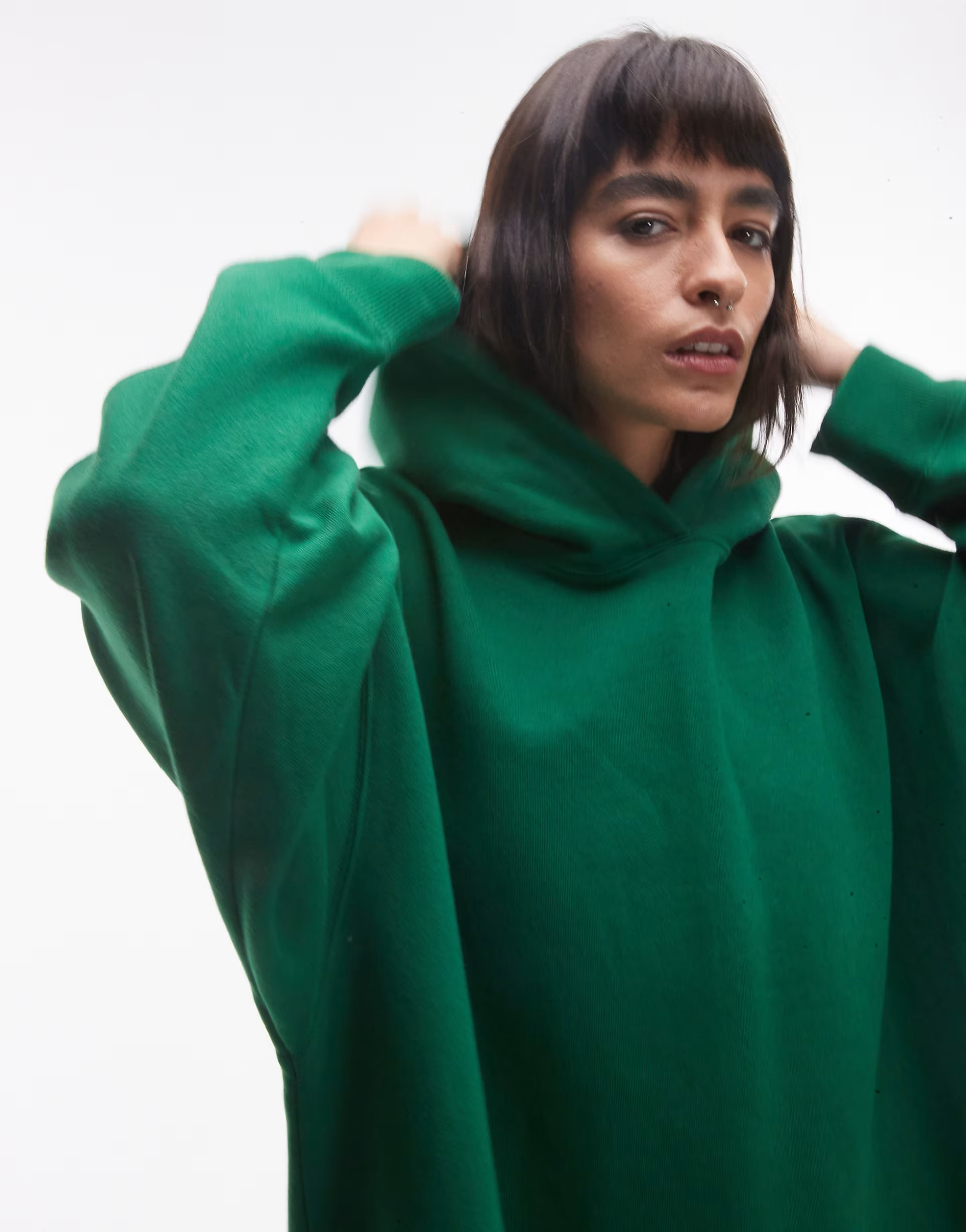 Topshop premium oversized hoodie in green | ASOS (Global)