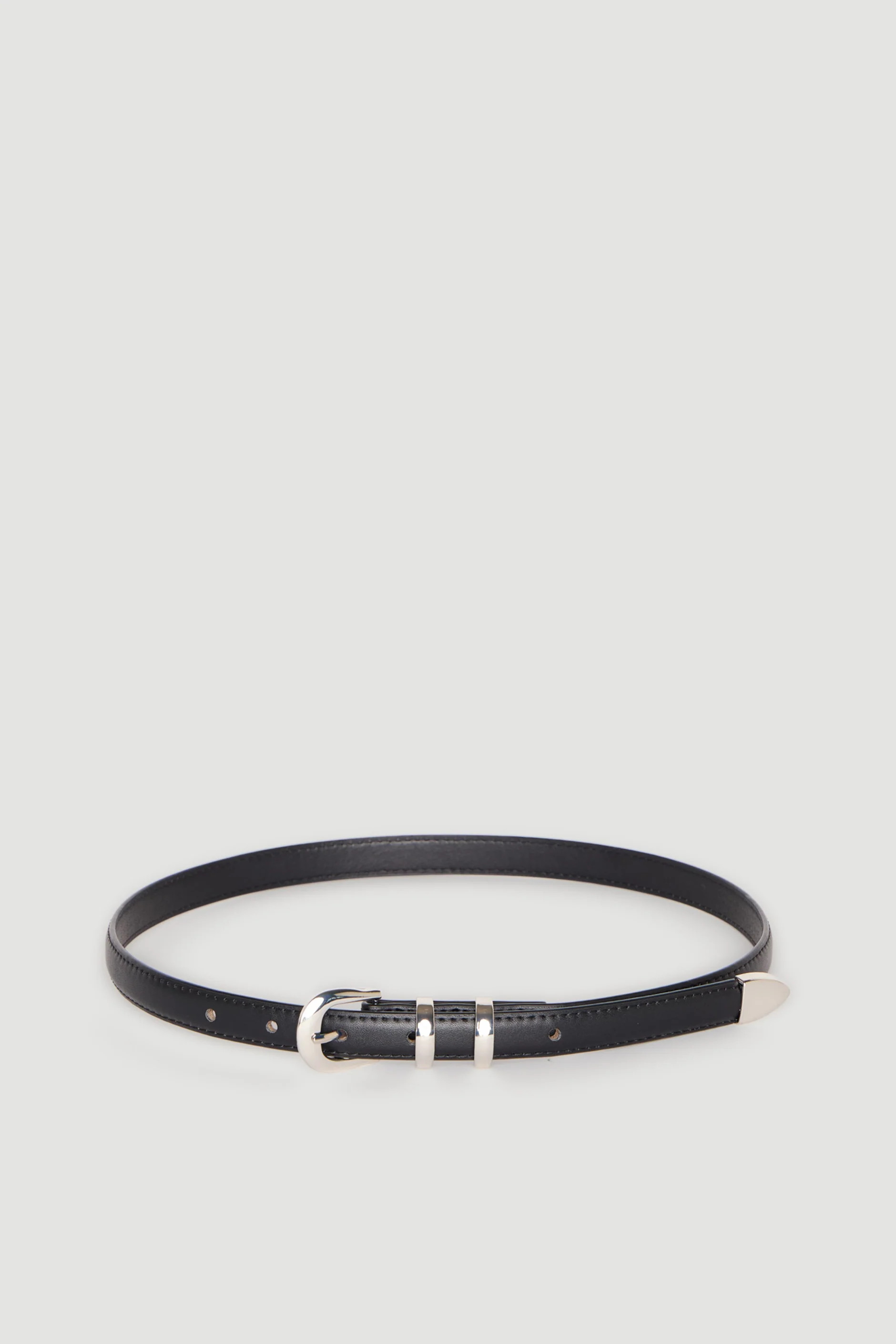 Faye Buckle Belt - Black/Silver | DECJUBA