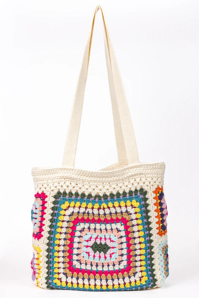 Sharpay Multi Crochet Tote Bag | Pink Lily