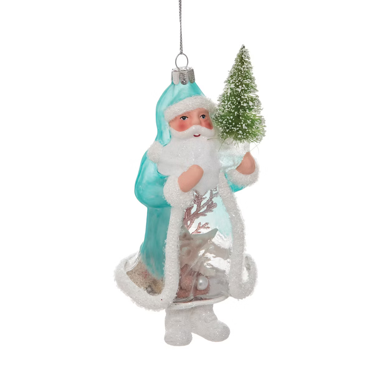 Gallerie II Coastal Santa Sea Life Coastal Tropical Beach Glass Holiday Christmas Xmas Ornament | Target