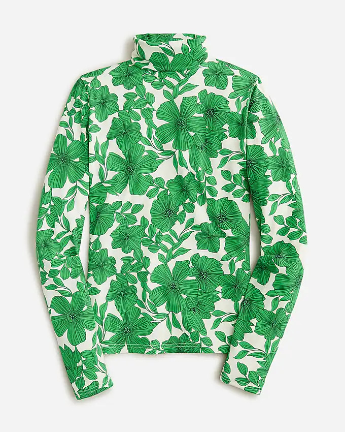 Matte jersey turtleneck in botanical print | J. Crew US