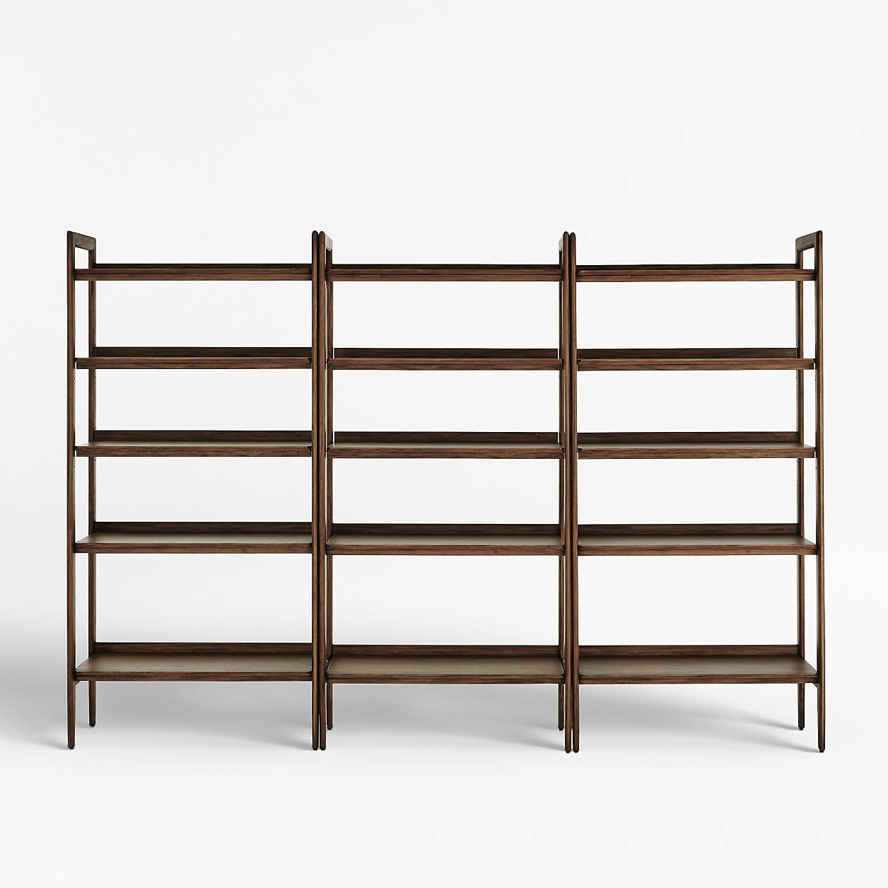 Tate 108" Walnut Wide Bookshelves, Set of 3 + Reviews | Crate & Barrel | Crate & Barrel