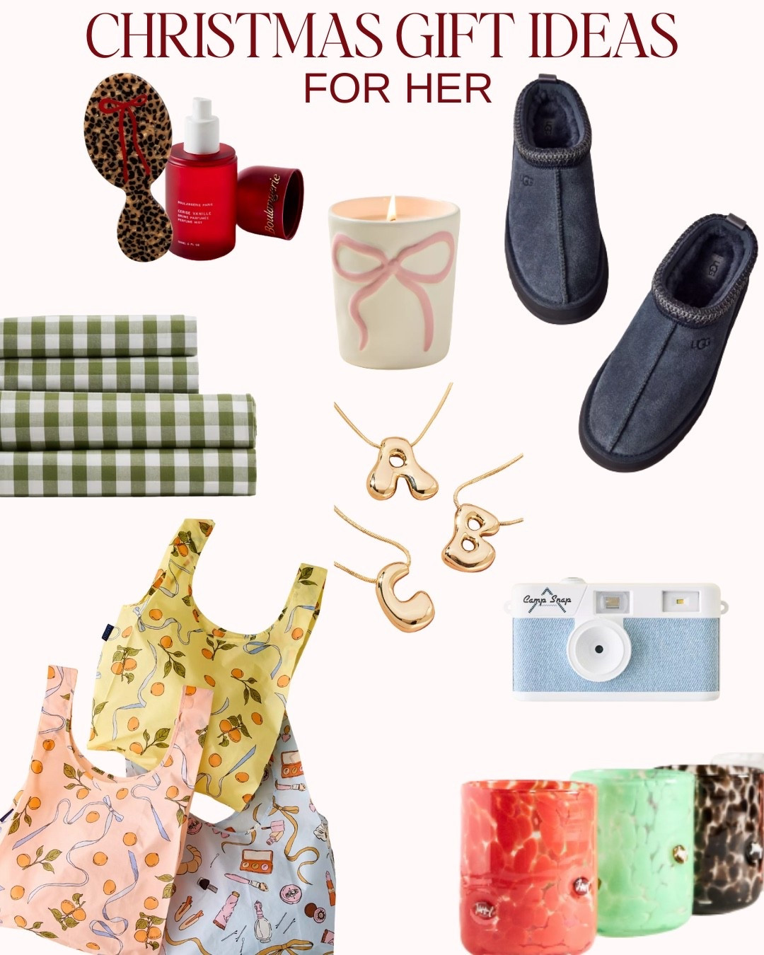 Gifts for her🎀🎁

#urbanoutfitters #anthropologie #camera #candle #initialnecklace #tumbler #hairbrush #uggboots #ugg #giftguide #giftsforher #giftideas #drinkingglasses #baggu #reusablebag #sheets #ginghamsheets #quince

Follow my LTK @lifewitha_manda on the @shop.LTK app to view this post and get my exclusive app-only content!

#liketkit 
@shop.ltk
https://liketk.it/5zW0U 


#LTKGiftGuide #LTKselfcare #LTKCyberWeek