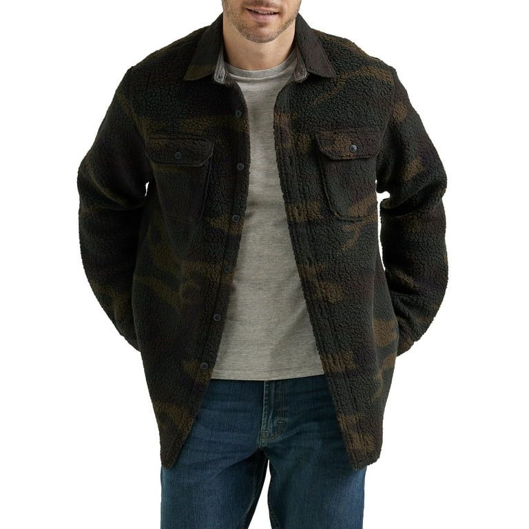 Wrangler® Men's and Big Men's Long Sleeve Fleece Heavyweight Shirt Jacket (S-5XL) | Walmart (US)