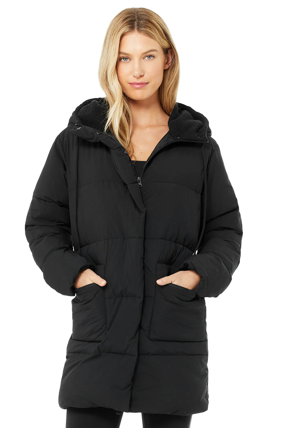 Alo YogaÂ® | Cypress Puffer Jacket in Black, Size: Large | Alo Yoga (US)
