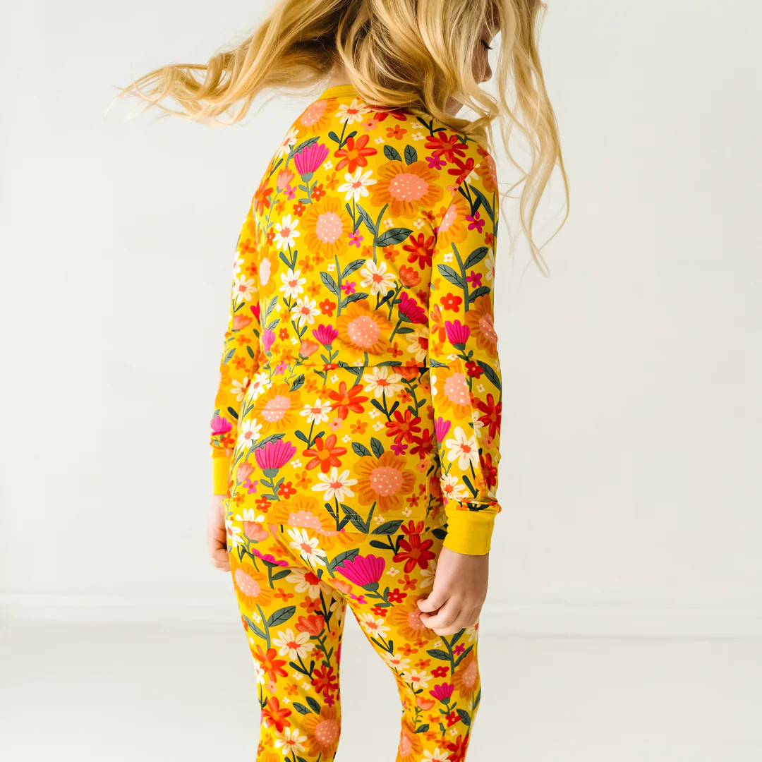 Sunny Garden Two-Piece Bamboo Viscose Pajama Set | Little Sleepies