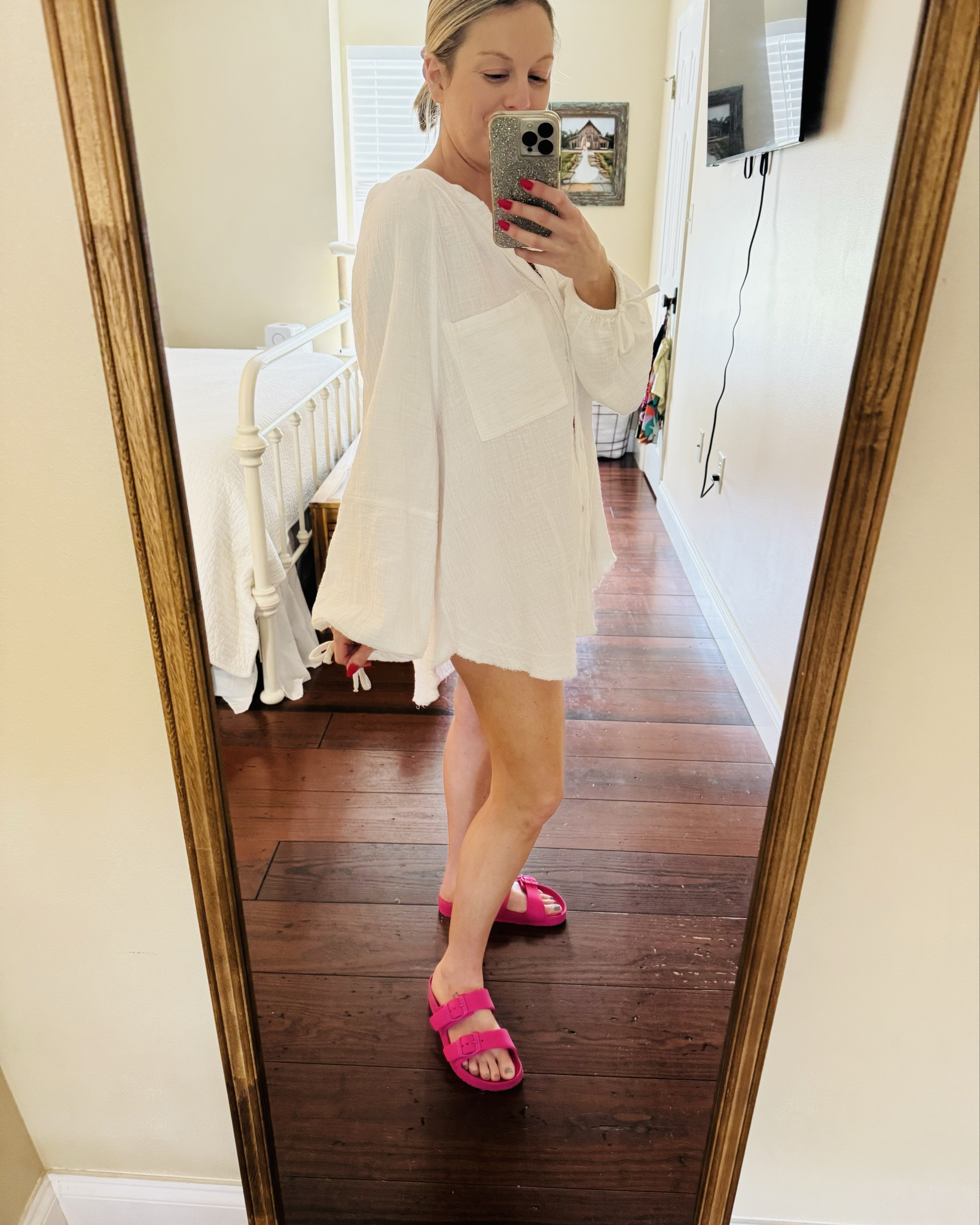 The BEST swim cover I have found! No joke! The best thing about it is you can tie the sleeve up higher and roll it up if you want! It’s Devine! You could even double as a sweet summer dress with a slip. I’m wearing size small I’m 126lbs 5’3” 

#LTKSpringSale #LTKSwim #LTKSeasonal