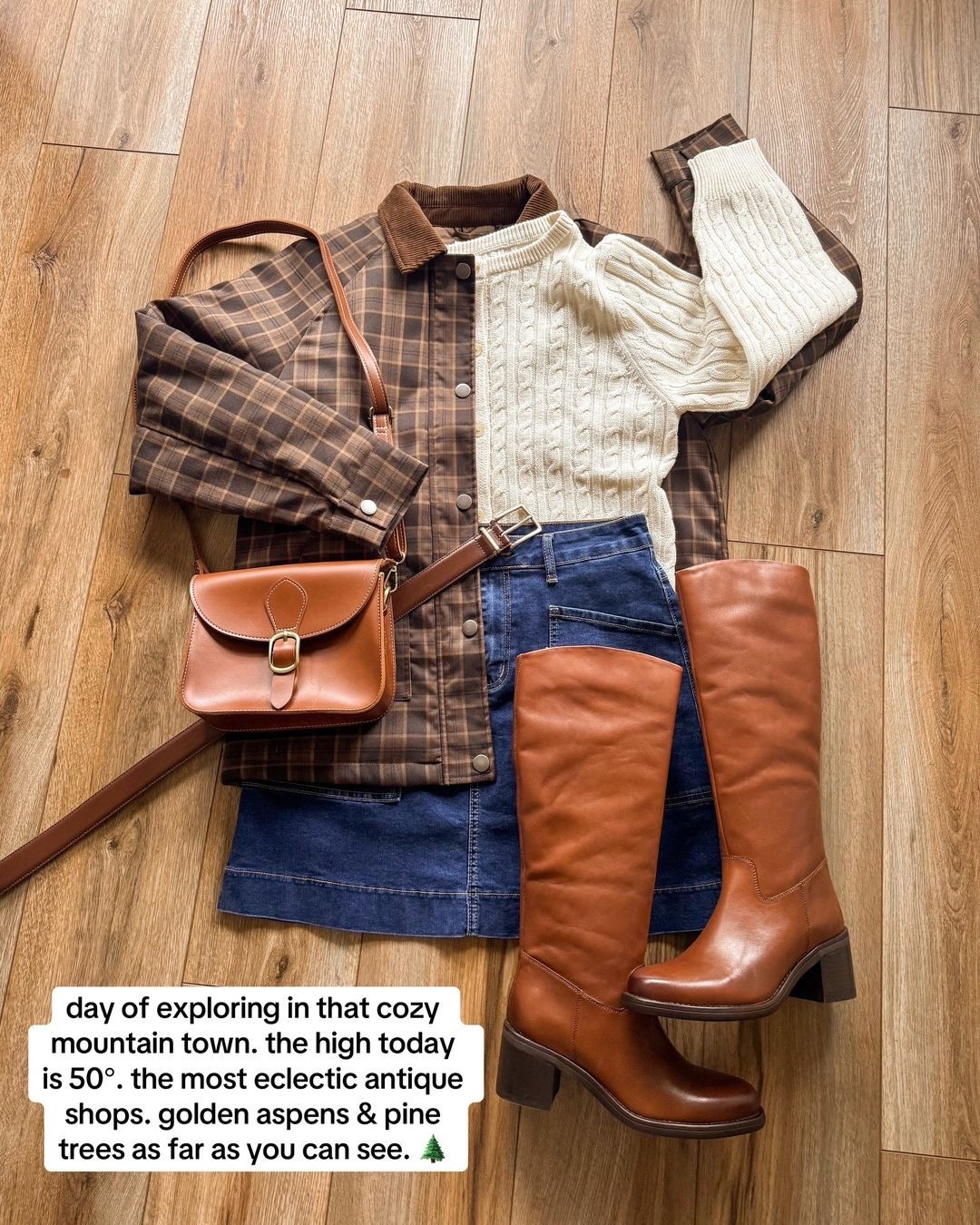 casual yet chic fall outfits. plaid jacket. denim mini skirt. riding boots.

#LTKSeasonal #LTKSaleAlert #LTKootd