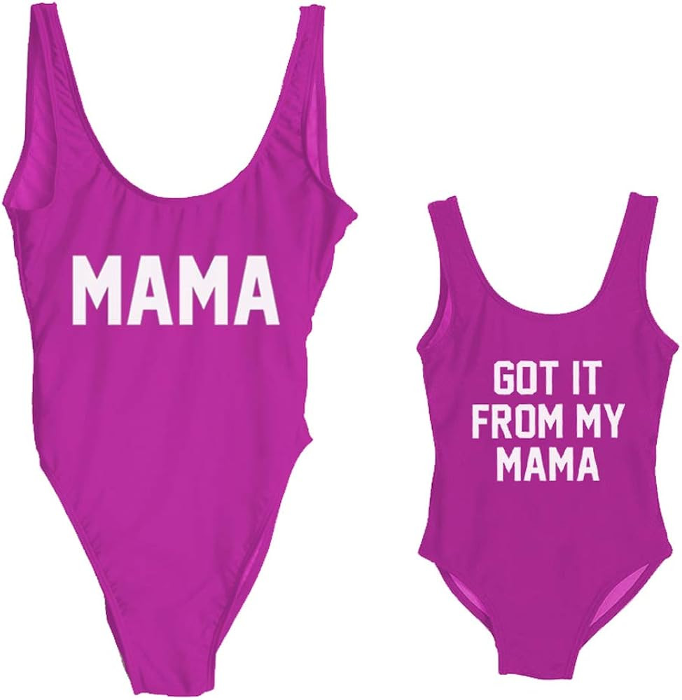 Elightvap Family Matching Mother Child Letter Print Swimsuit Monokini Women Toldder Girl One Piec... | Amazon (US)